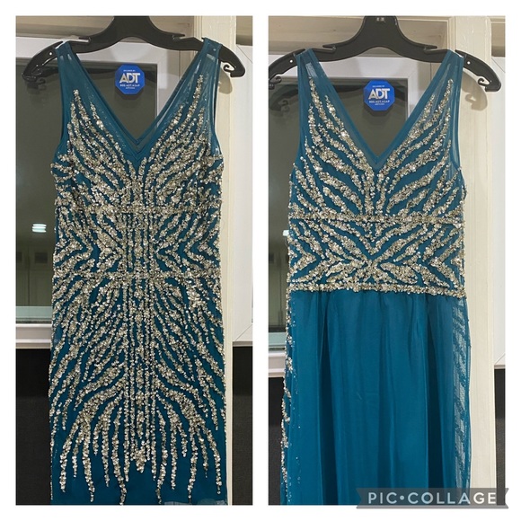 Adrianna Papell short teal embellished dress - Picture 8 of 8